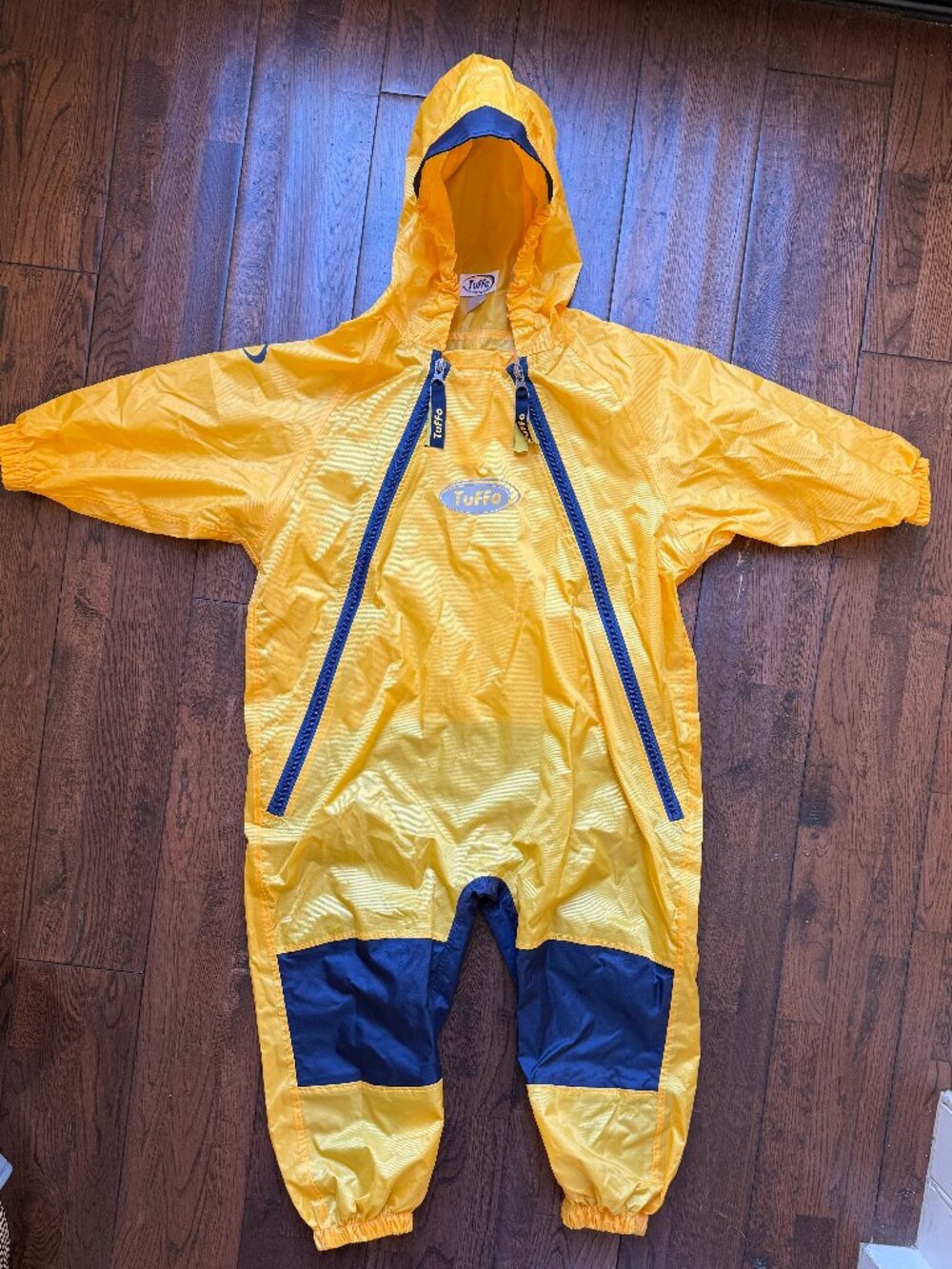 Tuffo Yellow/Navy Waterproof Rain Suit Coverall (3T)